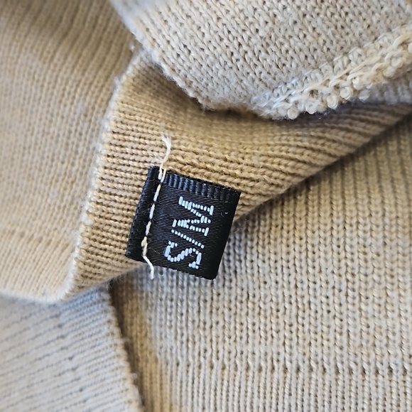 Creamy Taupe Cross over Knit midi dress - small - Picture 7 of 8